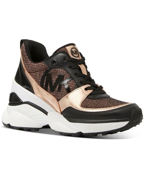 michael kors trainers rose gold|Michael Kors pink gold sneakers.